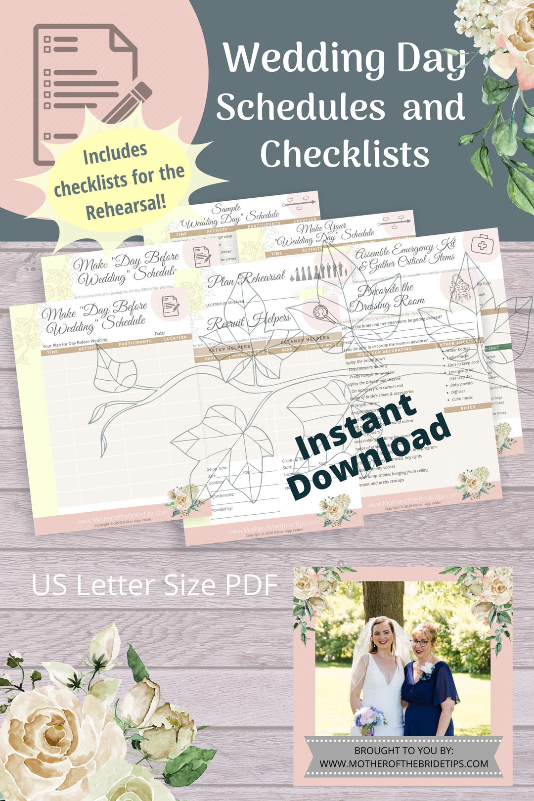 Wedding Day Checklist PDF Bundle to Print for Your Wedding Planner ...