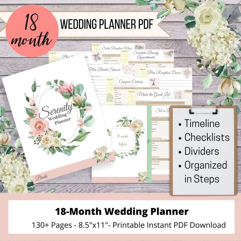 18month Wedding Planner Printable / Mother of the Bride Etsy