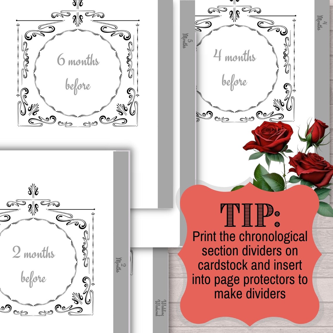 6-month Wedding Planner Printable Step-by-step Wedding Guide for Your Wedding Planning Notebook ...