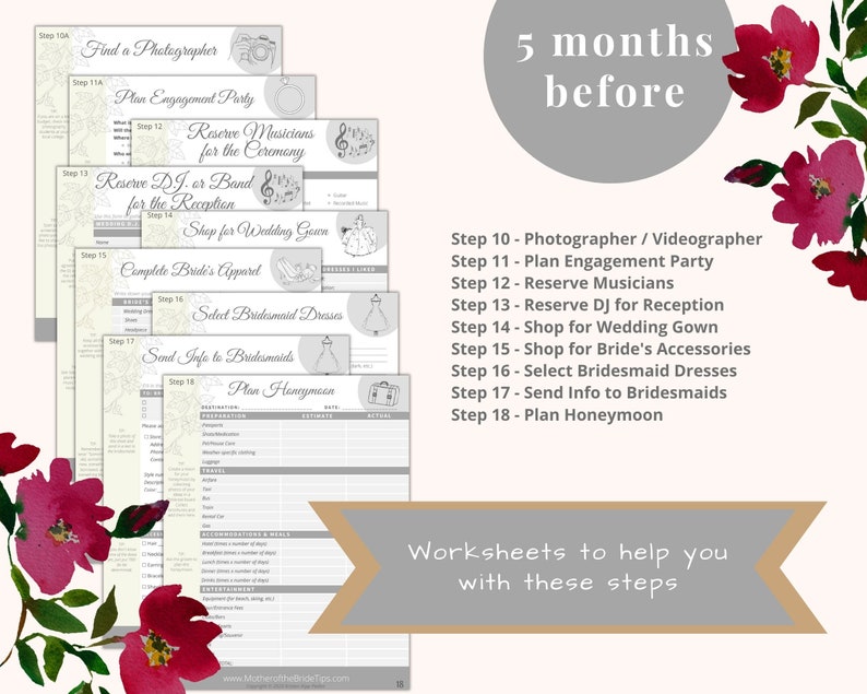 6-month Wedding Planner Printable / Ultimate Wedding Plan Checklist for ...