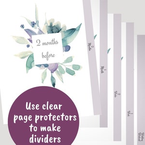 Agenda de mariage 24 mois imprimable en téléchargement PDF avec chronologie du mariage pour votre classeur de planification de mariage idéal pour un organisateur de mariage DIY image 5