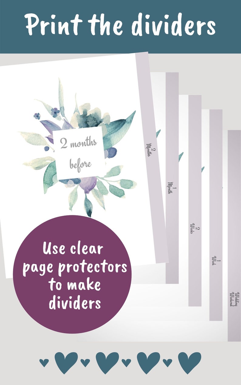 Agenda de mariage 24 mois imprimable en téléchargement PDF avec chronologie du mariage pour votre classeur de planification de mariage idéal pour un organisateur de mariage DIY image 5