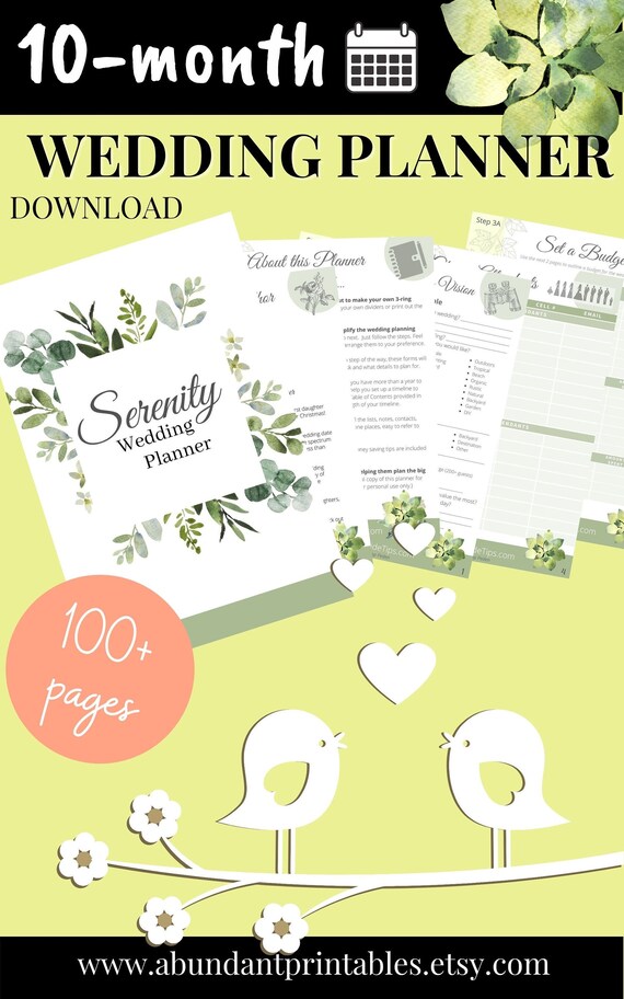 Wedding Planner Printable, Wedding Planning Book, Printable Wedding  Planner, Wedding Binder Template, Engagement Gift Ideas, Notebook 