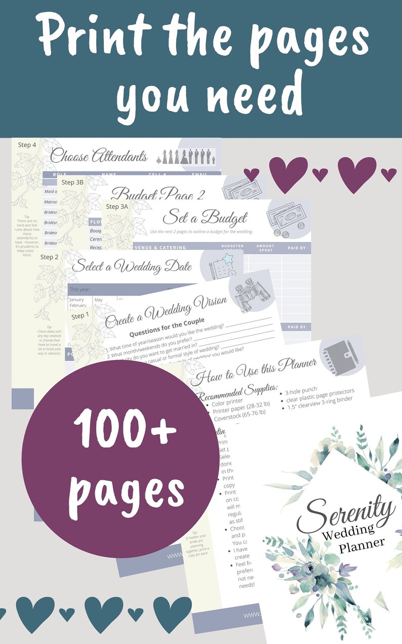 Agenda de mariage 24 mois imprimable en téléchargement PDF avec chronologie du mariage pour votre classeur de planification de mariage idéal pour un organisateur de mariage DIY image 6