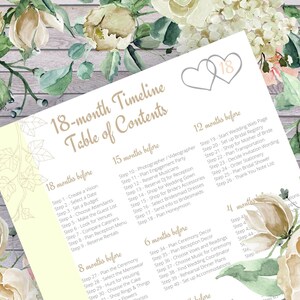 18-Month Wedding Planner Printable / mother of the bride planner / wedding checklists / wedding organizer / DIY wedding planning binder pdf image 2