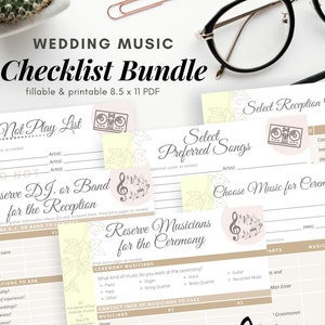 Wedding Music Checklist Bundle / Wedding Music Playlist / Wedding Ceremony Music / Wedding Reception Music / Wedding Music List