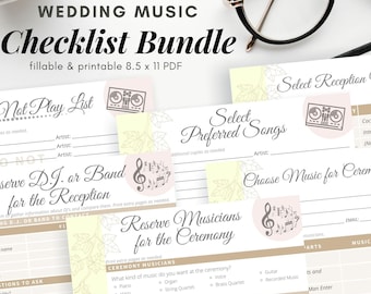 Wedding Music Checklist Bundle / Wedding Music Playlist / Wedding Ceremony Music / Wedding Reception Music / Wedding Music List