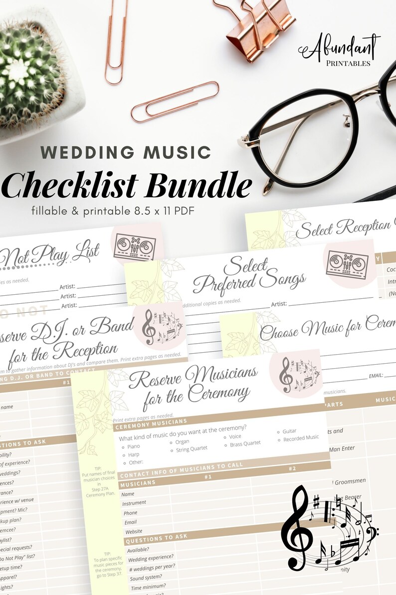 Wedding Music Checklist Bundle / Wedding Music Playlist / Wedding ...