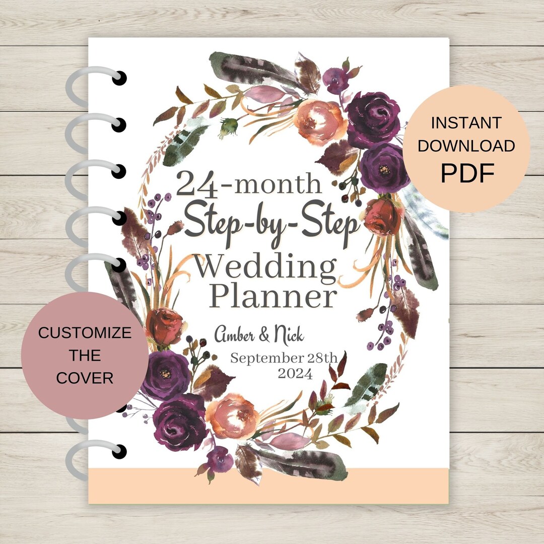 24-month Wedding Planner Printable Step-by-step Wedding Guide for Your Wedding Planning Notebook ...