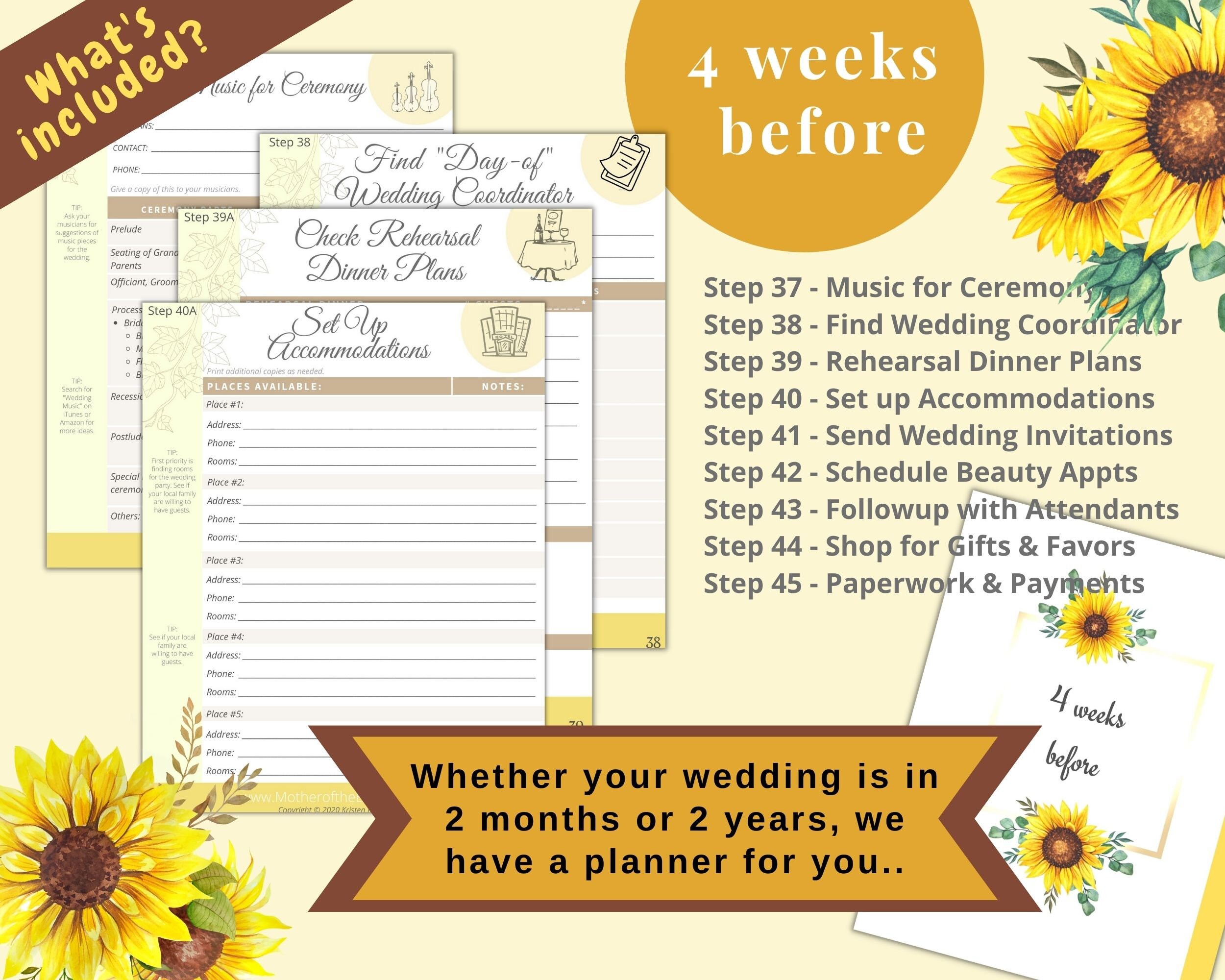 2-month Wedding Planner Printable / Ultimate Wedding Plan Checklist for the Bride PDF / Wedding ...