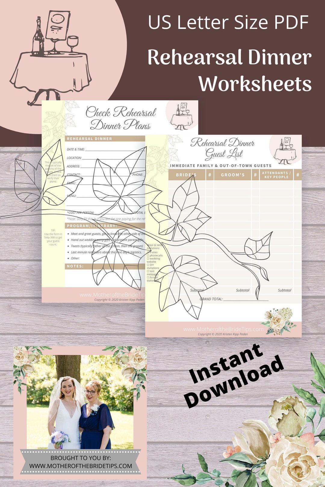 Rehearsal Dinner Planning Worksheets / Checklists / Pages for - Etsy