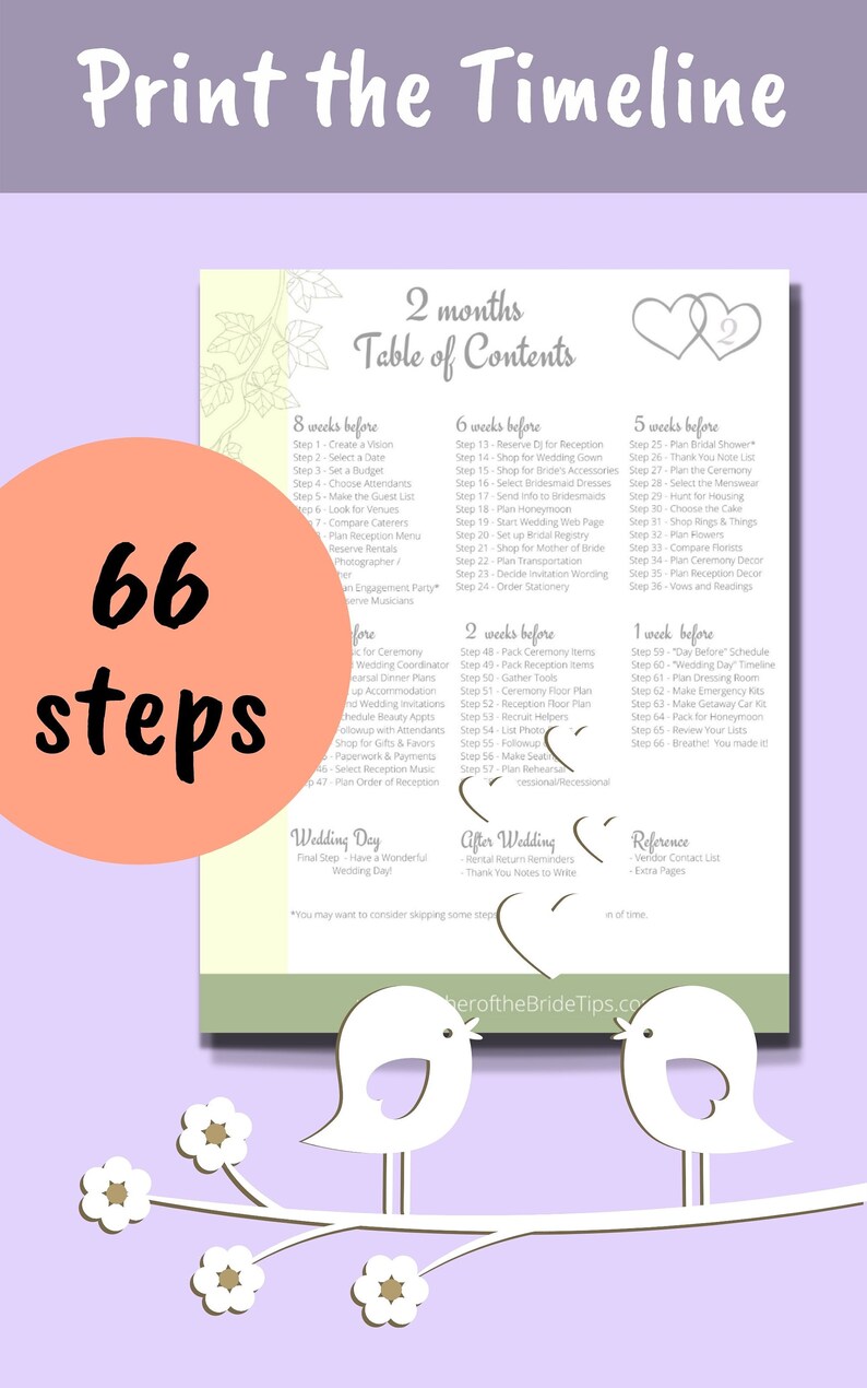 24-month Printable Wedding Planner - PDF Download With Wedding Timeline ...
