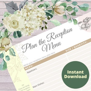 Reception Planning Checklists Bundle for Wedding Planner Notebook / Binder image 6