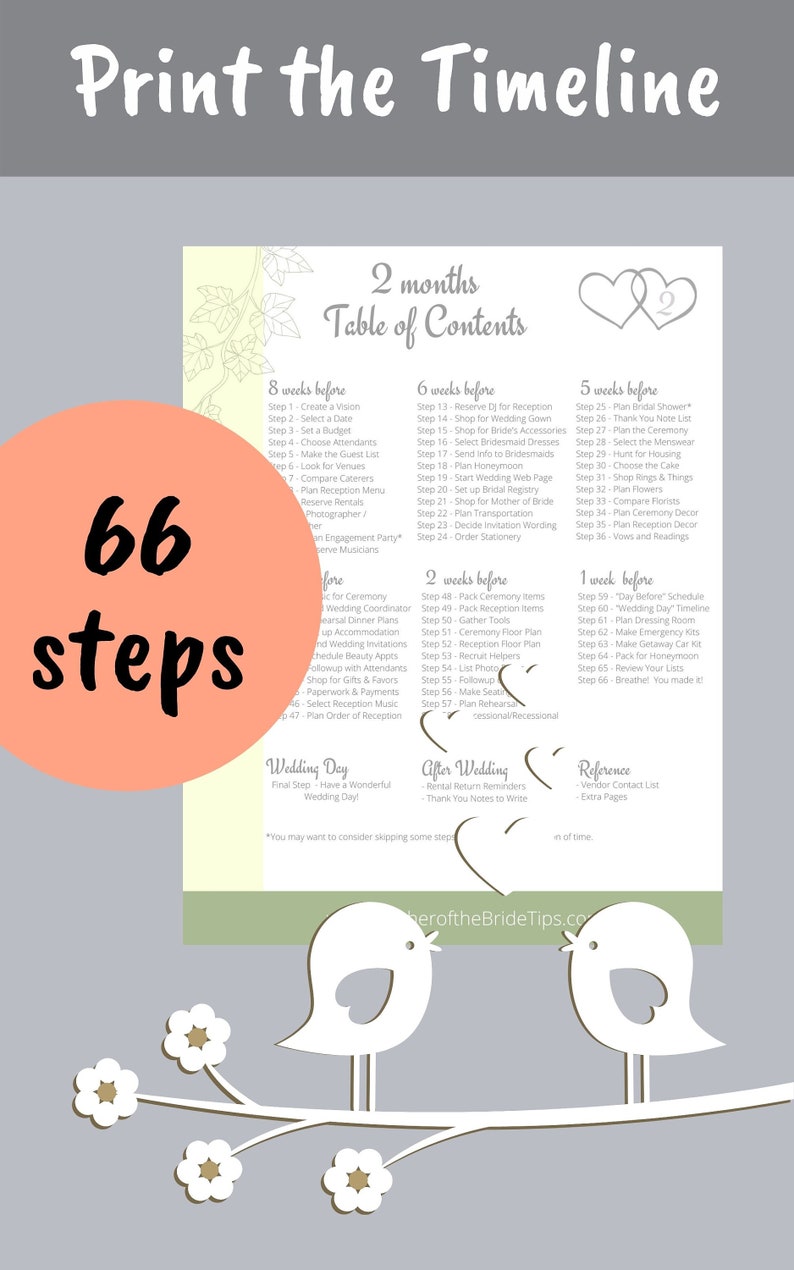 6-month Printable Wedding Planner PDF Download With Wedding Timeline ...