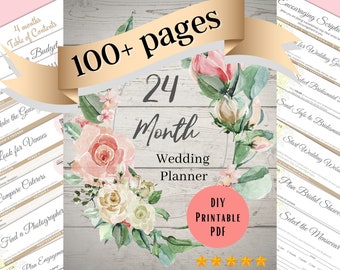 24-Month Wedding Planner - DIY wedding planner book - Printable wedding planner PDF Download to help you with wedding planning today