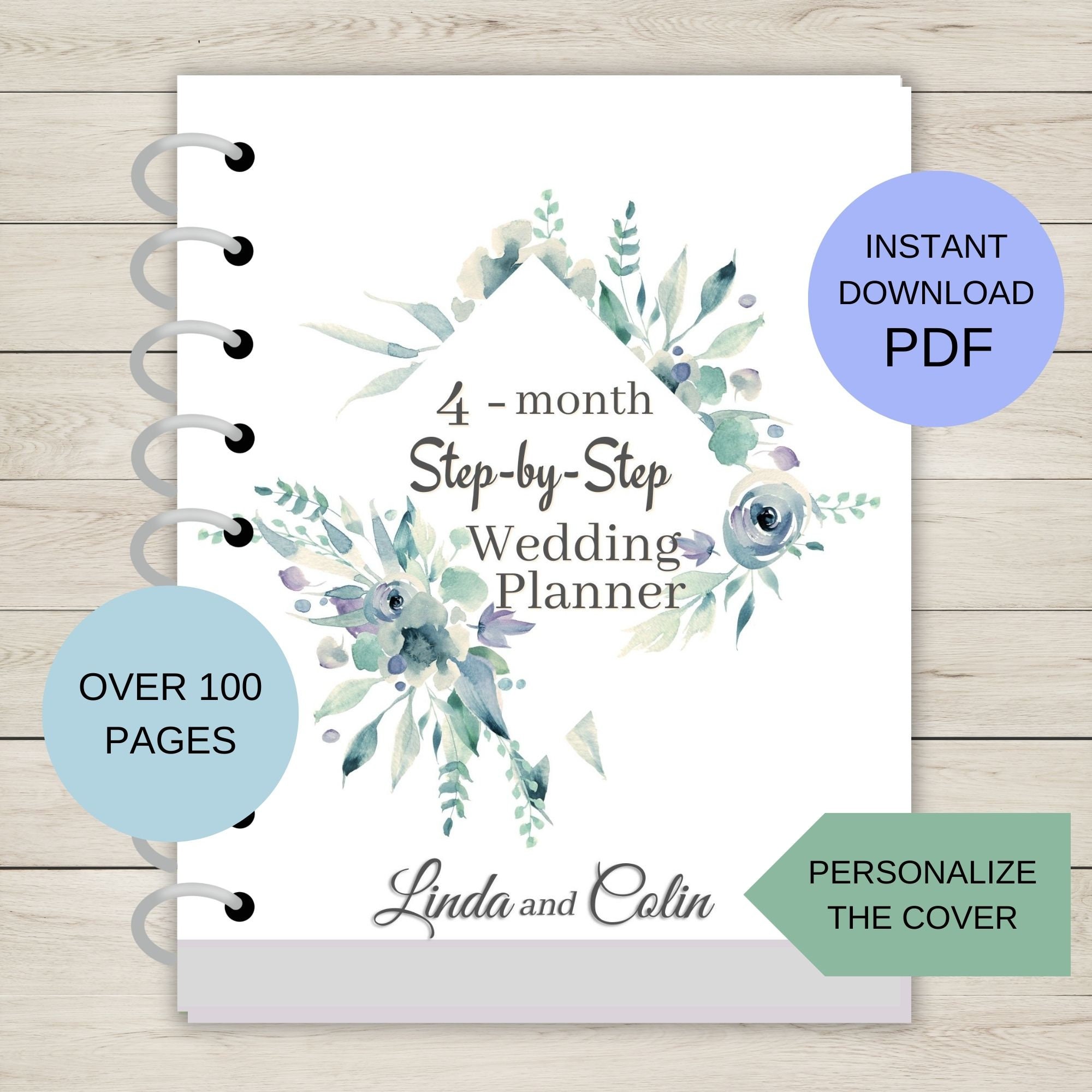 4-month Wedding Planner Printable Step-by-step Wedding Guide for Your Wedding Planning Notebook ...