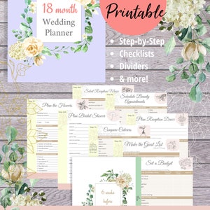 18-Month Wedding Planner Printable / mother of the bride planner / wedding checklists / wedding organizer / DIY wedding planning binder pdf image 10