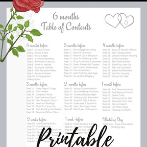 6-month Wedding Planning Binder Printable / Wedding Planner PDF / DIY ...