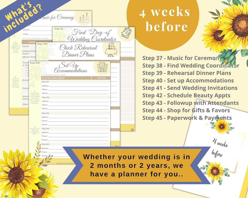 4-month Wedding Planner Printable / Ultimate Wedding Plan Checklist for ...