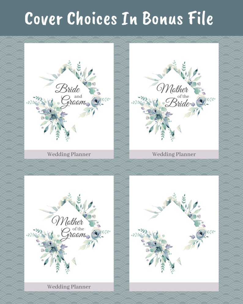 Step-by-step Printable Wedding Planner PDF Download - Dusty Blue Theme ...