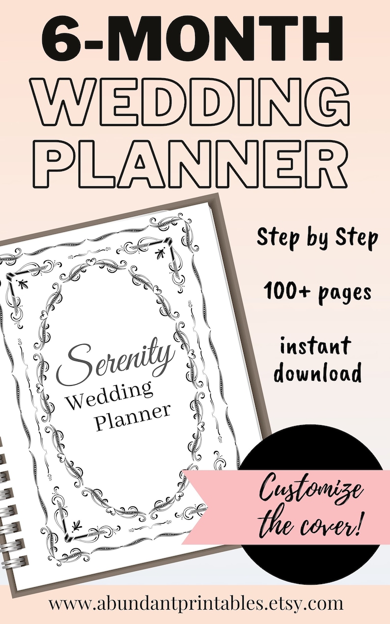 6-month Wedding Planning Binder Printable / Wedding Planner PDF / DIY ...