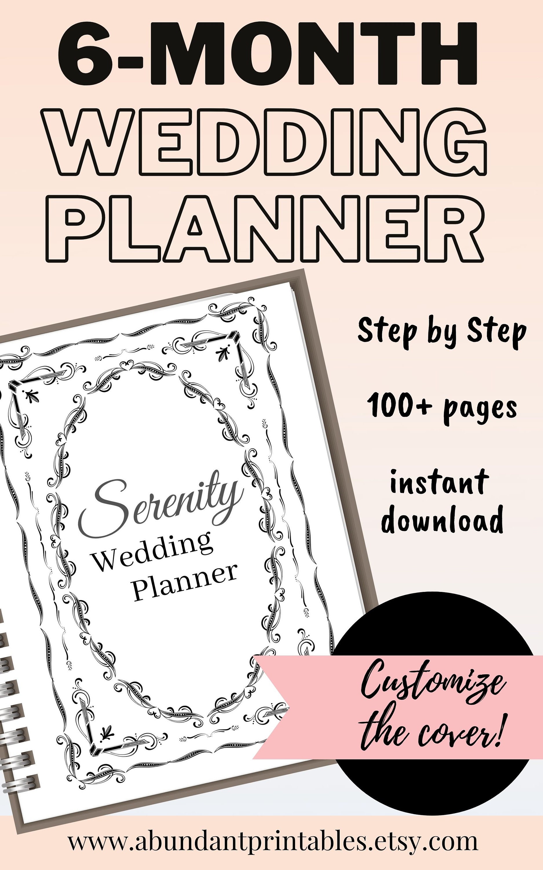 6-month Wedding Planning Binder Printable / Wedding Planner PDF / DIY ...