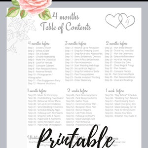 4-month Wedding Planner Printable Vintage Theme - Black and White PDF ...