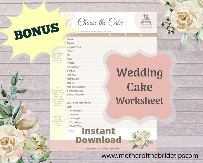 Reception Planning Checklists Bundle for Wedding Planner Notebook / Binder image 9