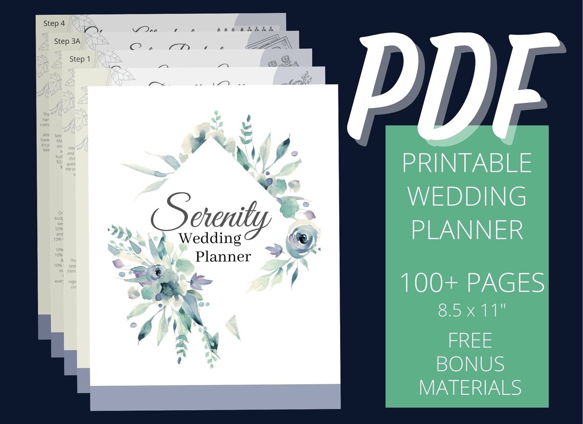 Step-by-step Printable Wedding Planner PDF Download Dusty - Etsy