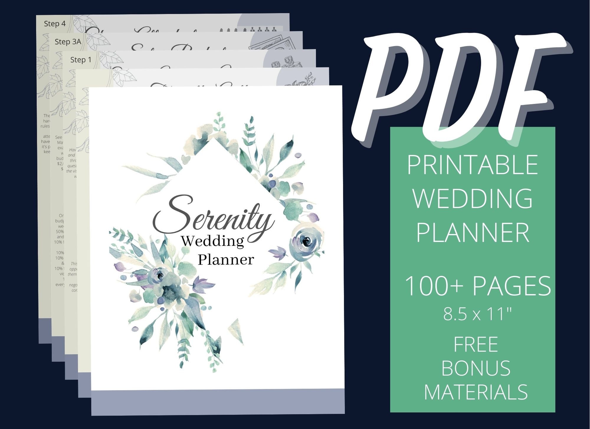 Step-by-step Printable Wedding Planner PDF Download Dusty - Etsy