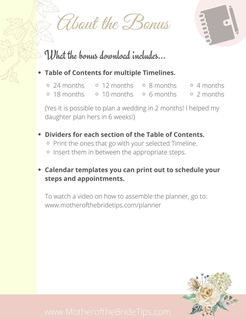 DIY Printable Wedding Planner PDF Download - Step by Step Wedding ...