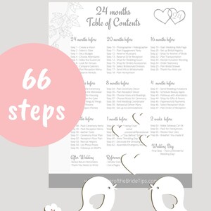 24-Month Printable Wedding Planner Vintage theme 66 steps PDF Download with wedding timeline for your binder, notebook, organizer image 4