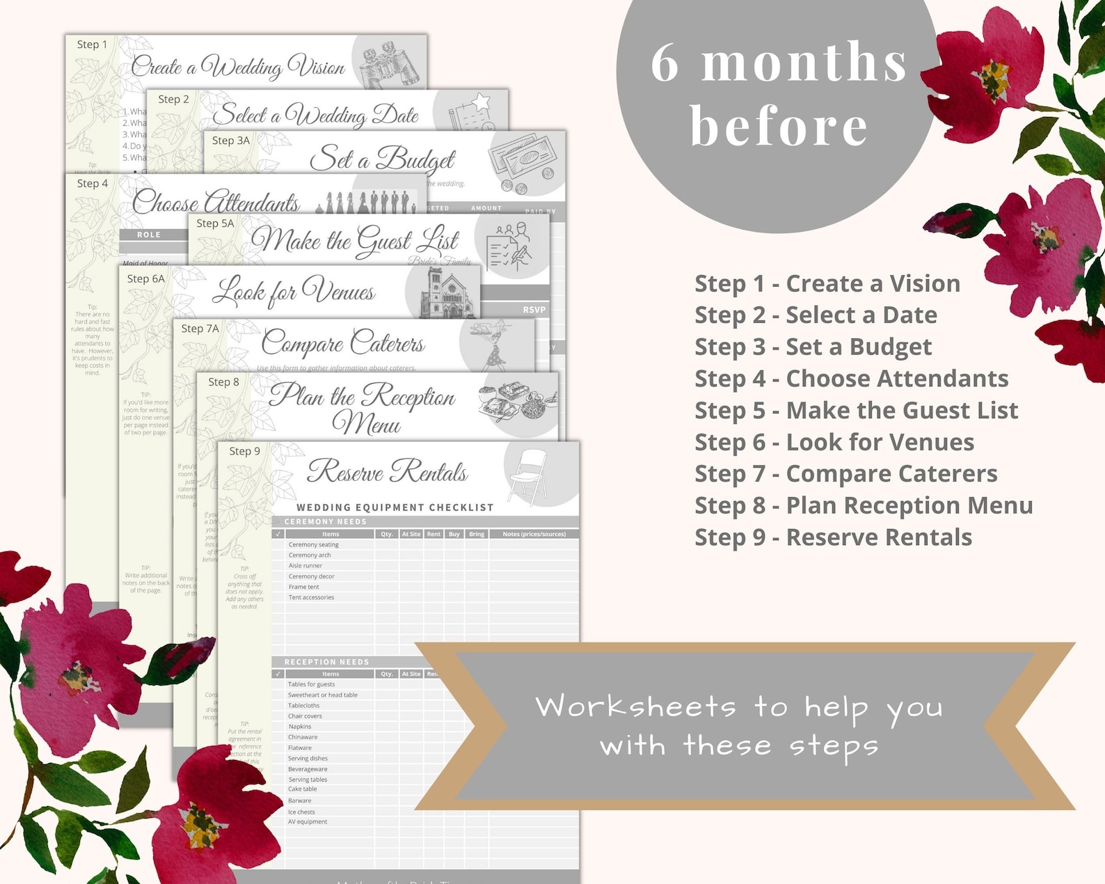 6-month Wedding Planner Printable / Ultimate Wedding Plan Checklist for ...