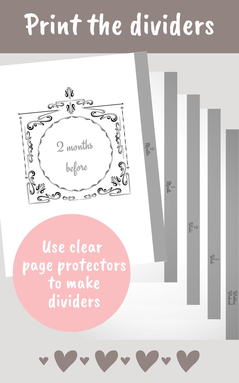 24-Month Printable Wedding Planner Vintage theme 66 steps PDF Download with wedding timeline for your binder, notebook, organizer image 5