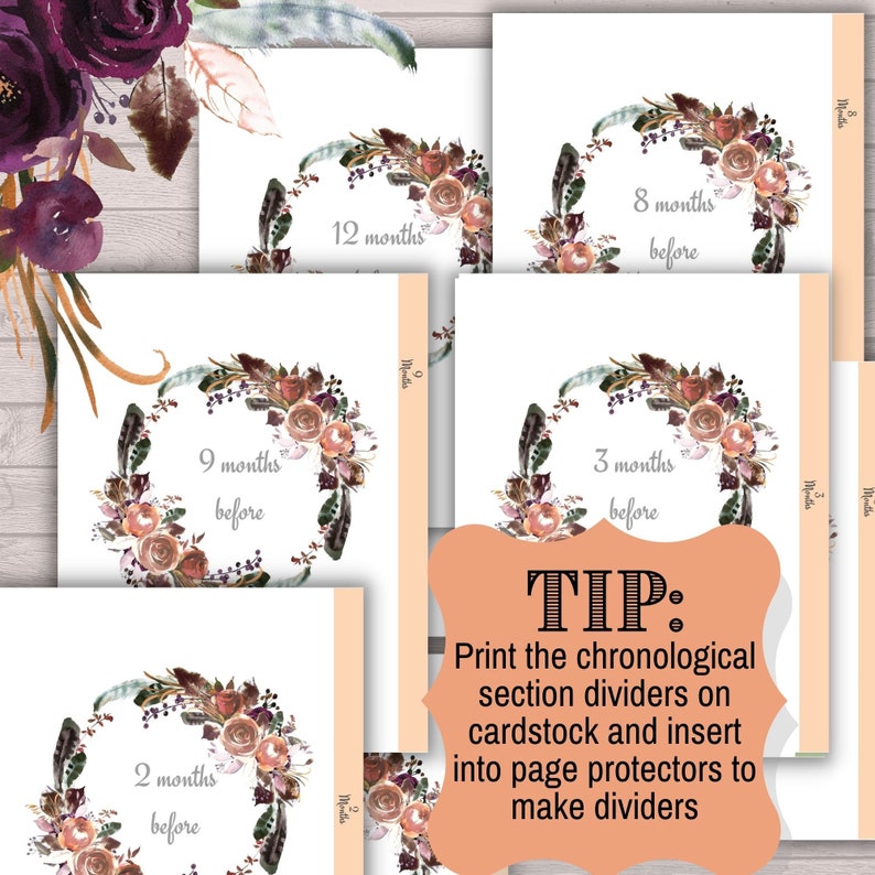 24-month Wedding Planner Printable Step-by-step Wedding Guide for Your Wedding Planning Notebook ...