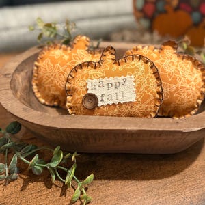 Fall Decor / Hand-stitched mini pumpkins (set of 3)