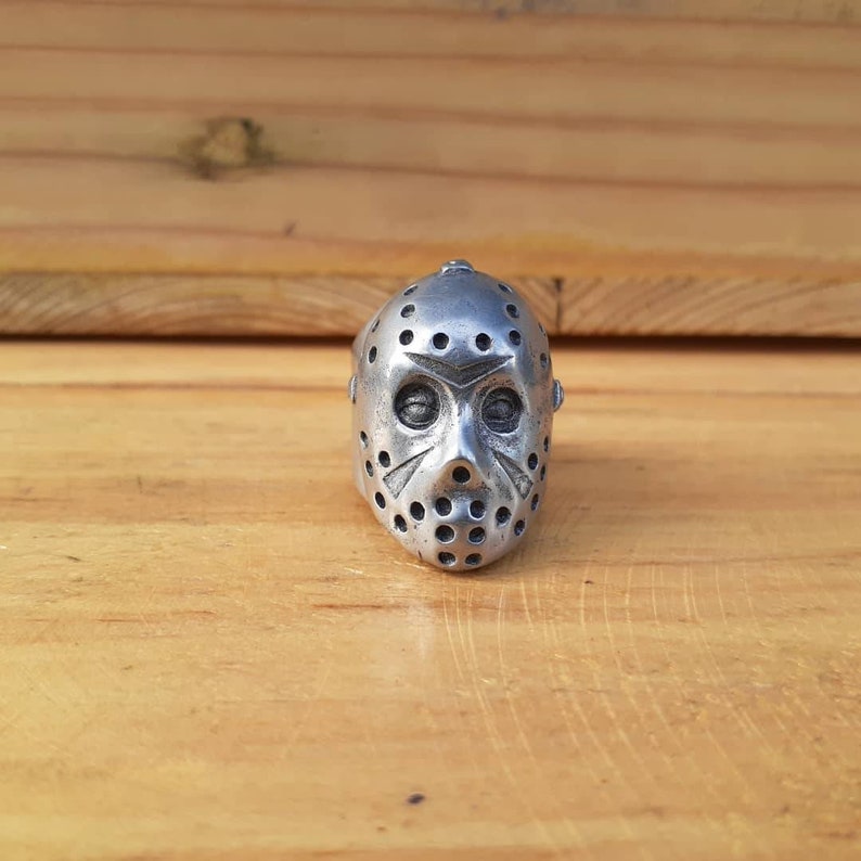Jason Voorhees skull ring biker ring satanic ring Etsy