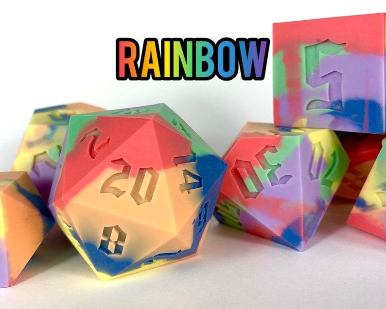 Squishy Dice Set dnd dnd Gifts dnd dice set dice dice set giant dice set squishy jumbo dice set dnd gift big squishy dice Rainbow