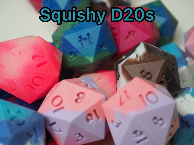 Squishy Dice - dnd - dnd Gifts - dnd dice - dice - candy dice - dice set - giant D20 - D20 - squishy - jumbo D20 - dnd gift - D20 dice