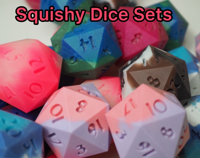 Squishy Dice Set Dnd Dnd Gifts Dnd Dice Set Dice Etsy