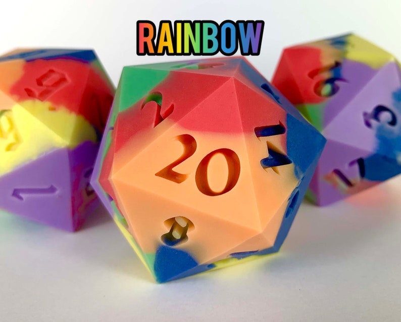 Squishy Dice dnd dnd Gifts dnd dice dice candy dice dice set giant D20 D20 squishy jumbo D20 dnd gift D20 dice Rainbow