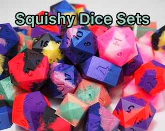 Squishy Dice Set - dnd - dnd Gifts - dnd dice set - dice  - dice set - giant dice set - squishy -jumbo dice set -dnd gift - big squishy dice
