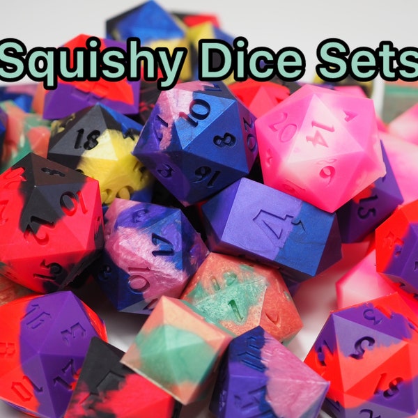 Squishy Dice Set - dnd - dnd Gifts - dnd dice set - dice  - dice set - giant dice set - squishy -jumbo dice set -dnd gift - big squishy dice