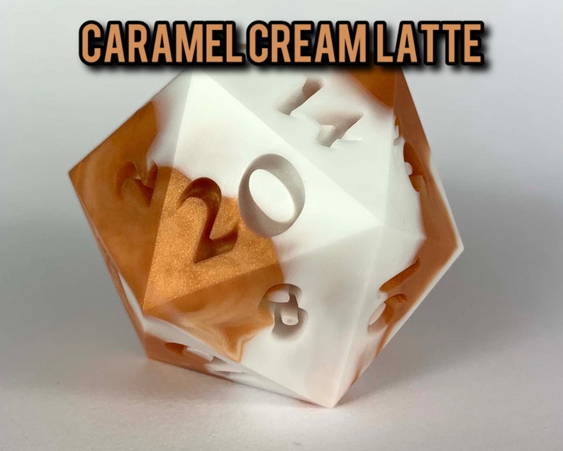Squishy Dice dnd dnd Gifts dnd dice dice candy dice dice set giant D20 D20 squishy jumbo D20 dnd gift D20 dice Caramel Cream Latte