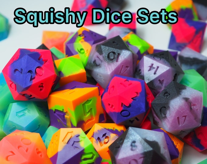 Squishy Dice Set Dnd Dnd Gifts Dnd Dice Set Dice Dice Set Giant Dice