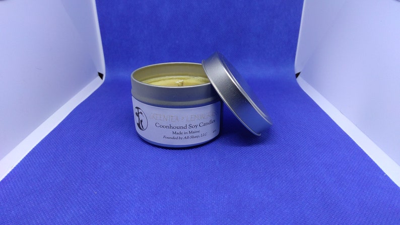 Maine Made 4oz Soy Wax Candle Homemade Soy Candle Hand Poured Soy Candle Maine Candle Rustic Tin Coonhound Mom MADE TO ORDER