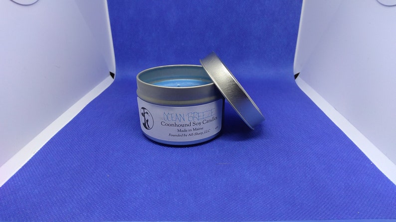 Maine Made 4oz Soy Wax Candle Homemade Soy Candle Hand Poured Soy Candle Maine Candle Rustic Tin Coonhound Mom MADE TO ORDER