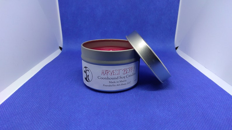 Maine Made 4oz Soy Wax Candle Homemade Soy Candle Hand Poured Soy Candle Maine Candle Rustic Tin Coonhound Mom MADE TO ORDER