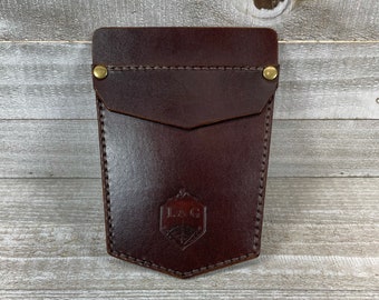 Handcrafted Leather Pocket Protector with Rivets