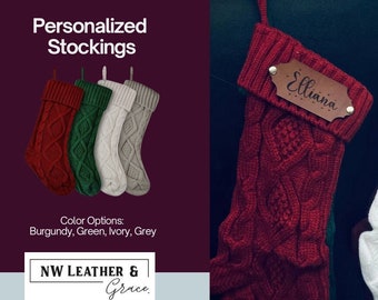 Personalized Leather Tag Stocking